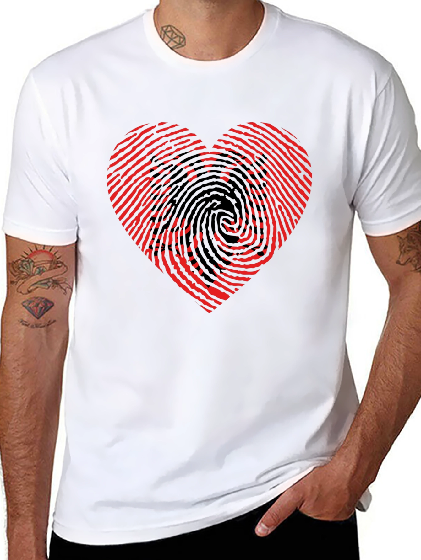 Heart & Eagle Graphic Black T-Shirt