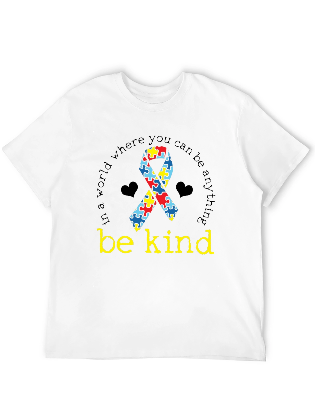 Autism Awareness Be Kind Black T-Shirt
