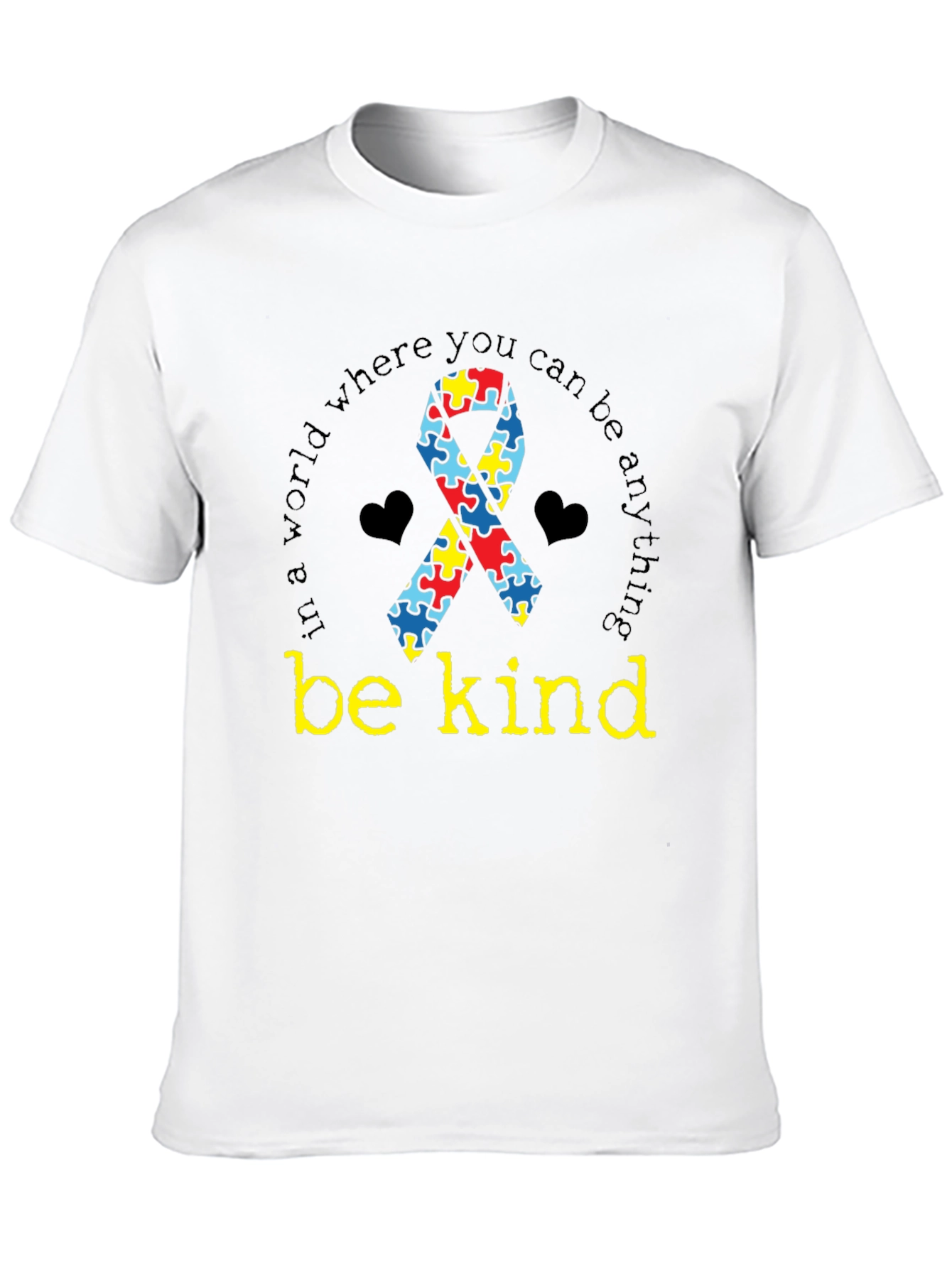 Autism Awareness Be Kind Black T-Shirt