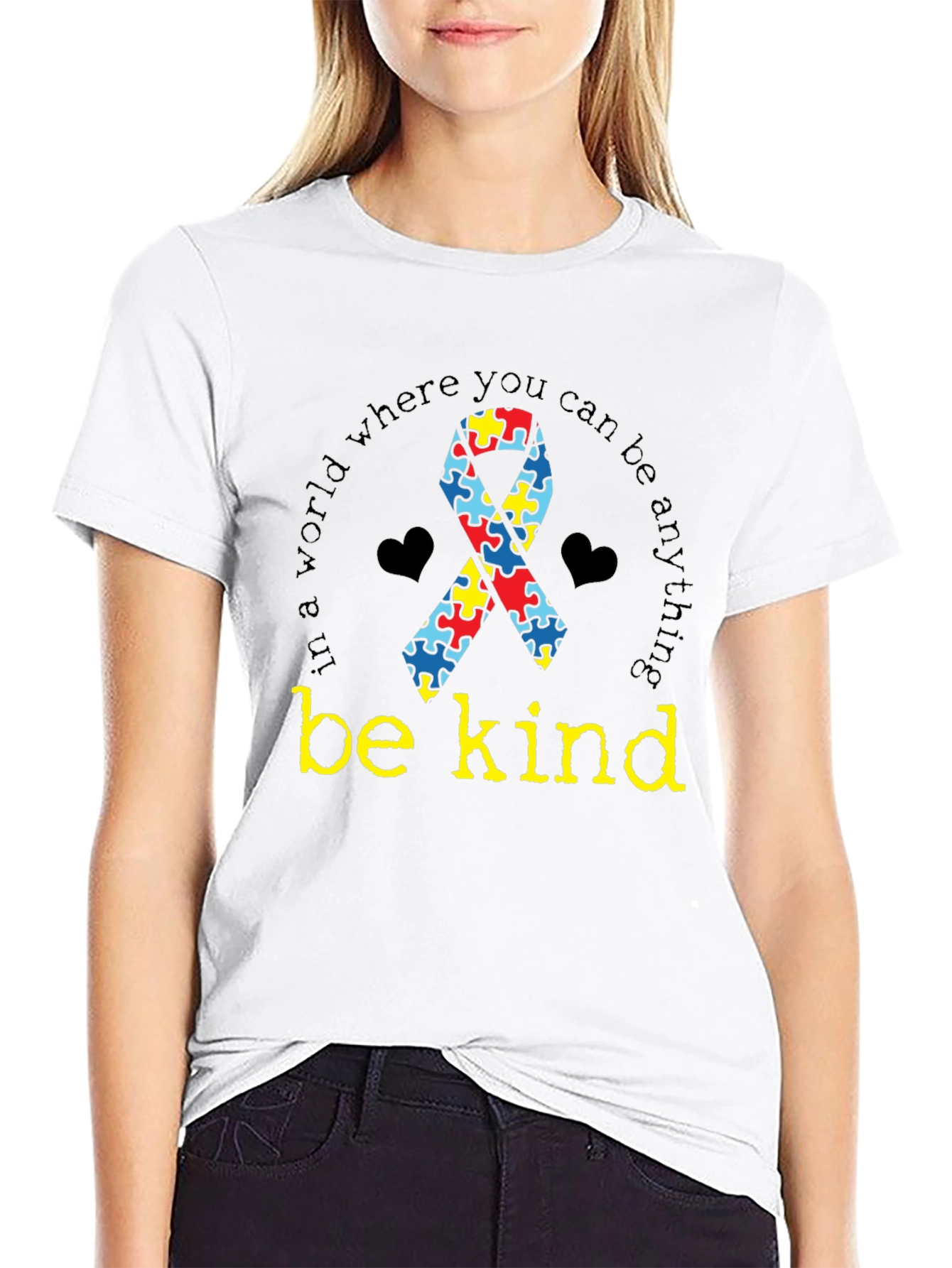 Autism Awareness Be Kind Black T-Shirt