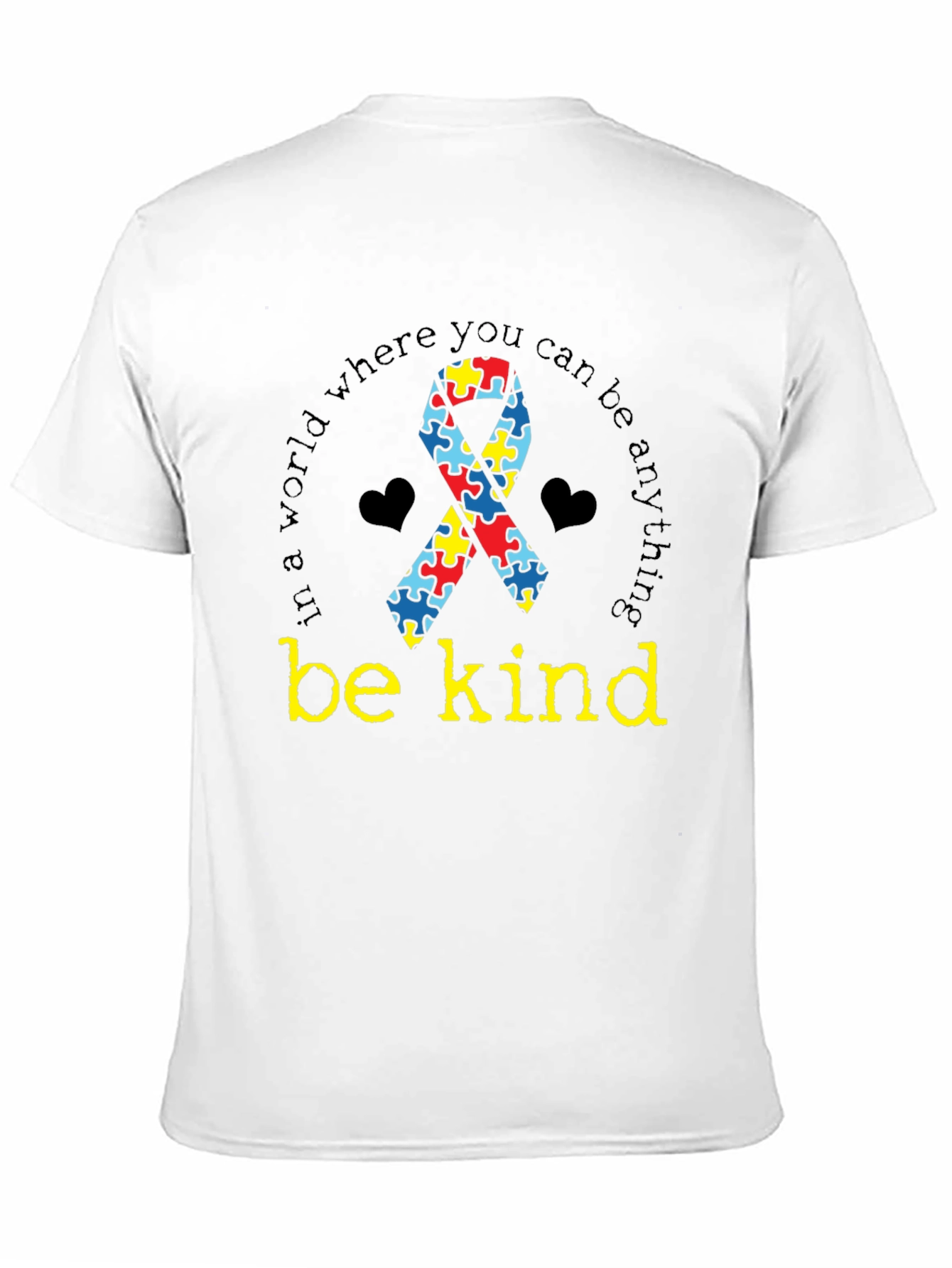Autism Awareness Be Kind Black T-Shirt
