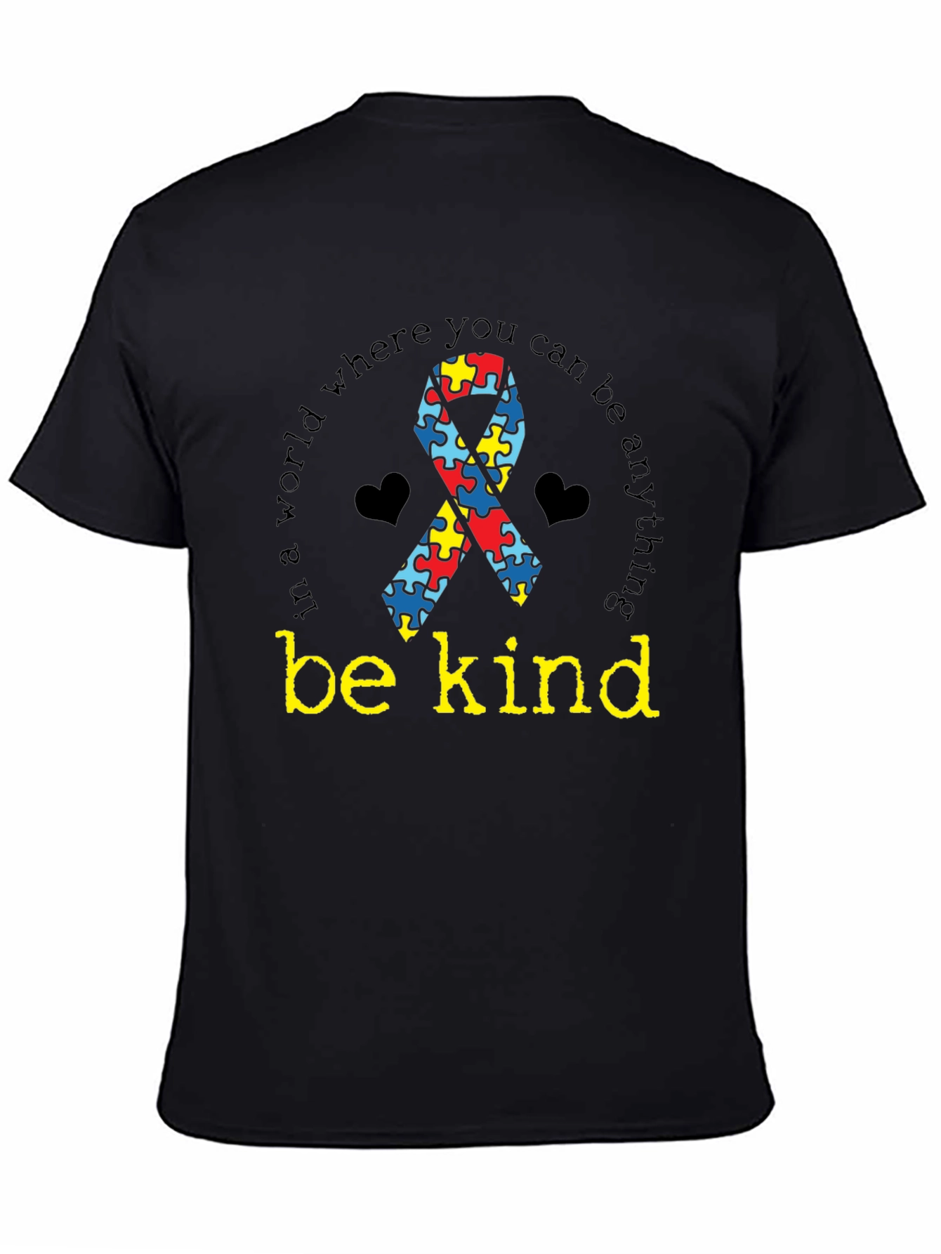 Autism Awareness Be Kind Black T-Shirt