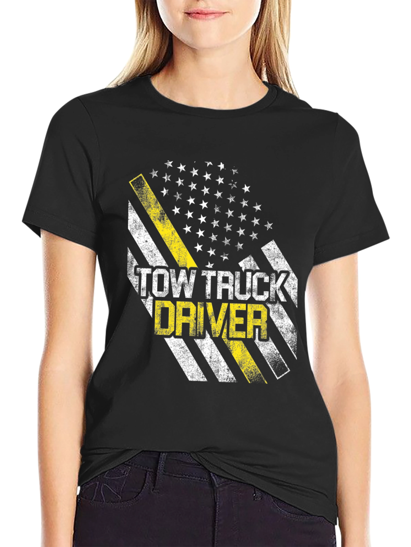 Tow Truck Driver Thin Yellow Line T-Shirt