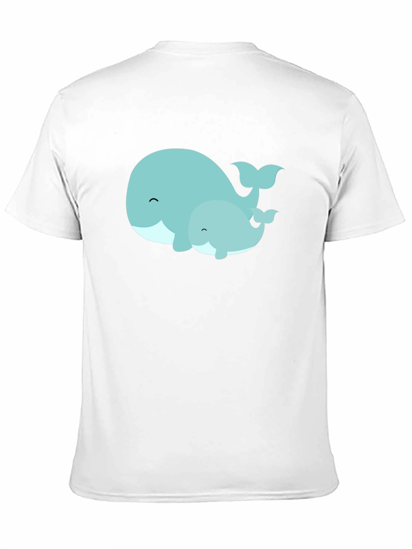 Cute Whale Family Graphic Tee - Black