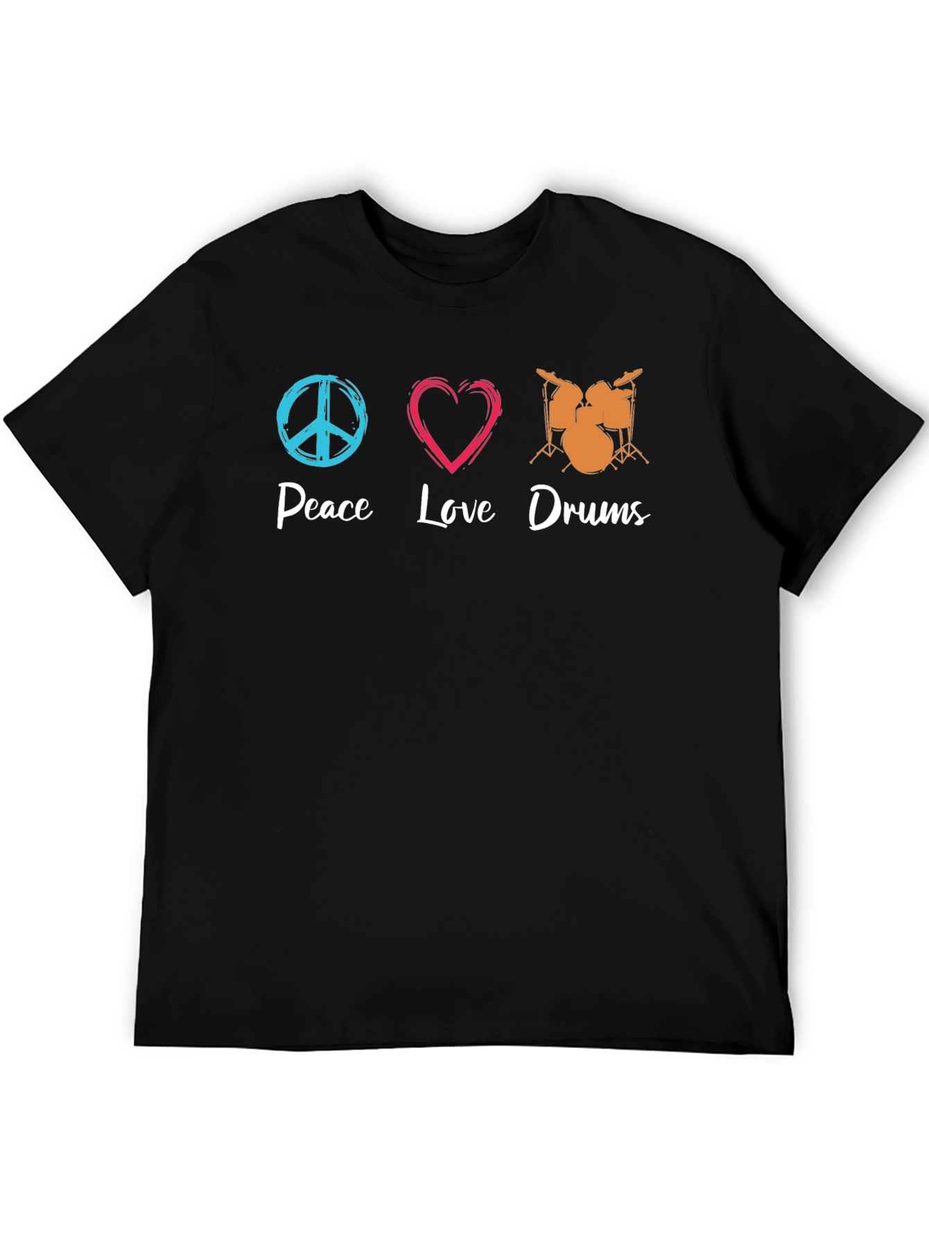 Peace Love Drums Black T-Shirt