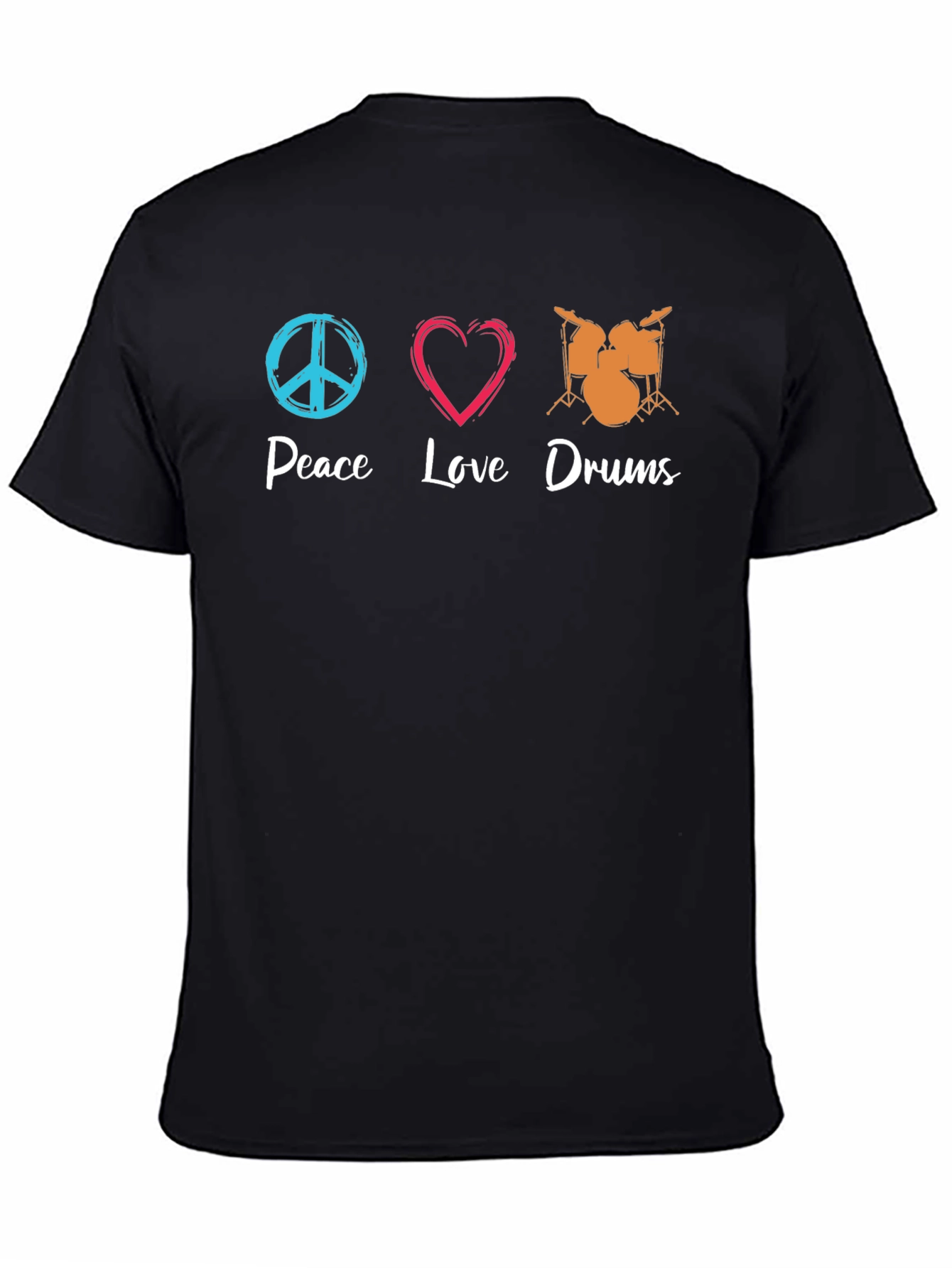 Peace Love Drums Black T-Shirt