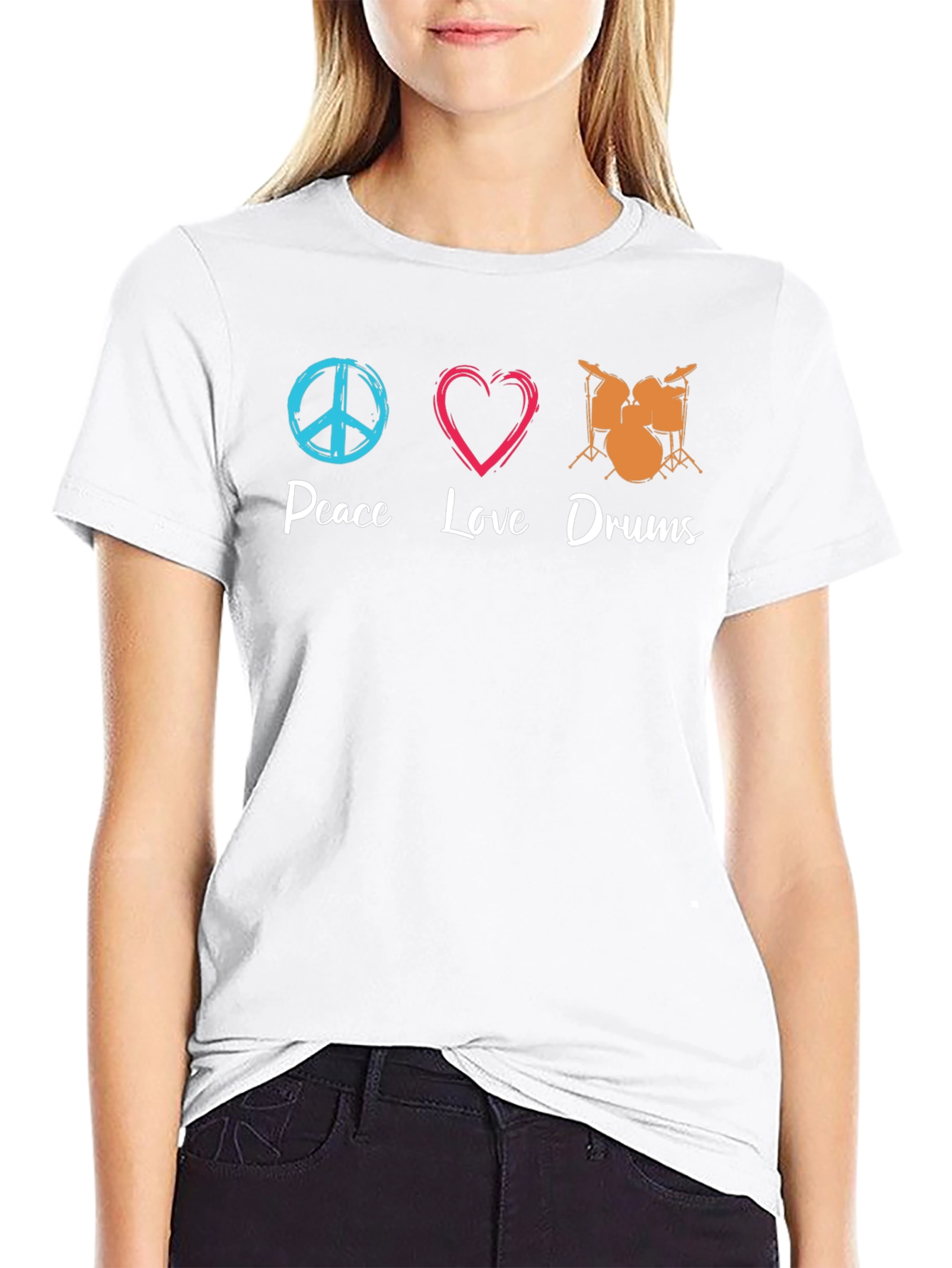 Peace Love Drums Black T-Shirt