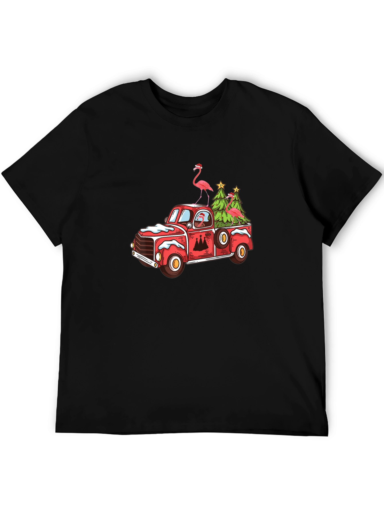 Festive Flamingo Christmas Truck Tee