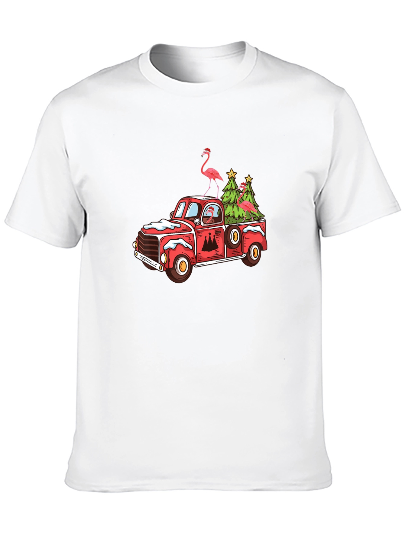 Festive Flamingo Christmas Truck Tee