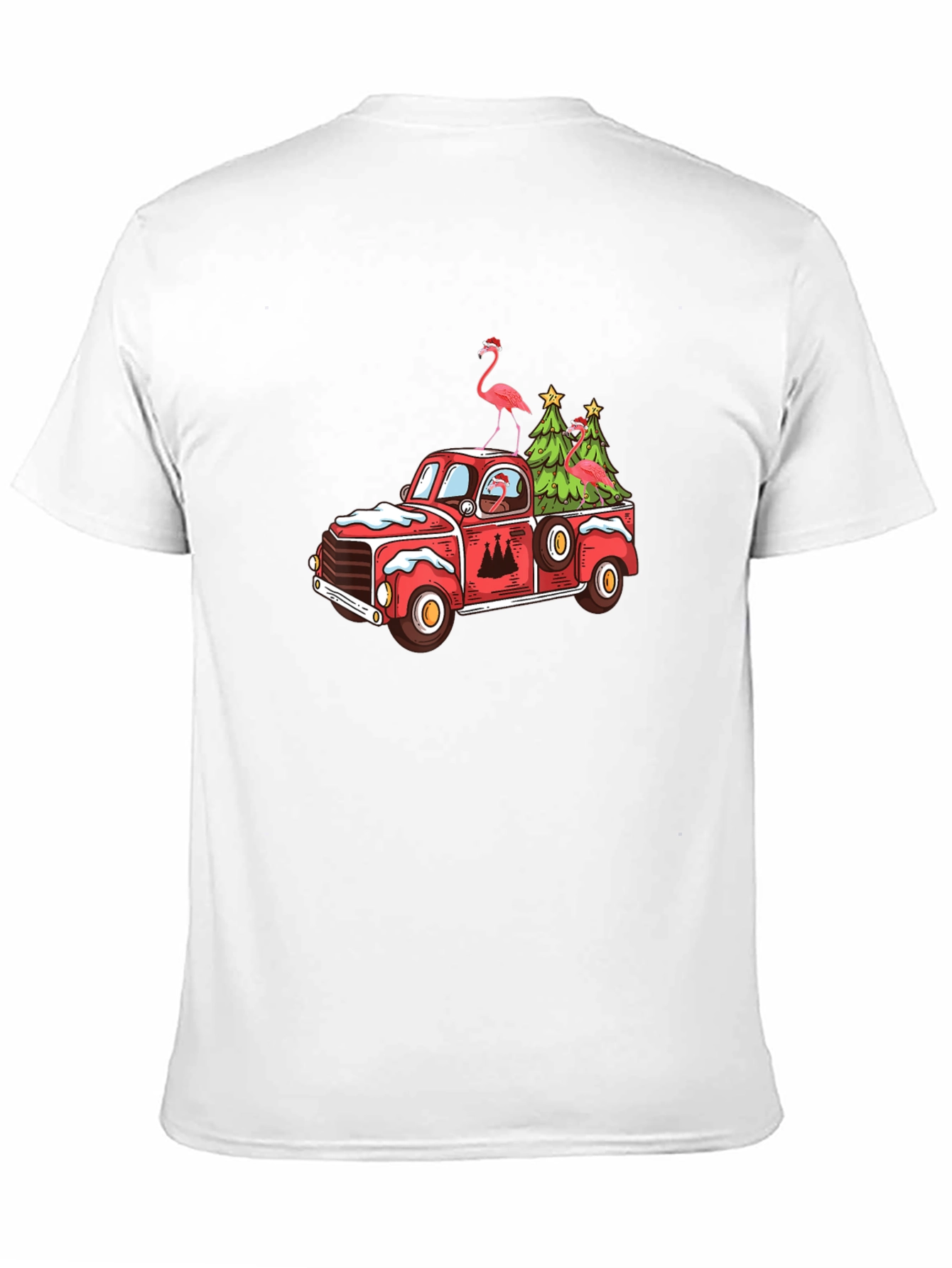 Festive Flamingo Christmas Truck Tee