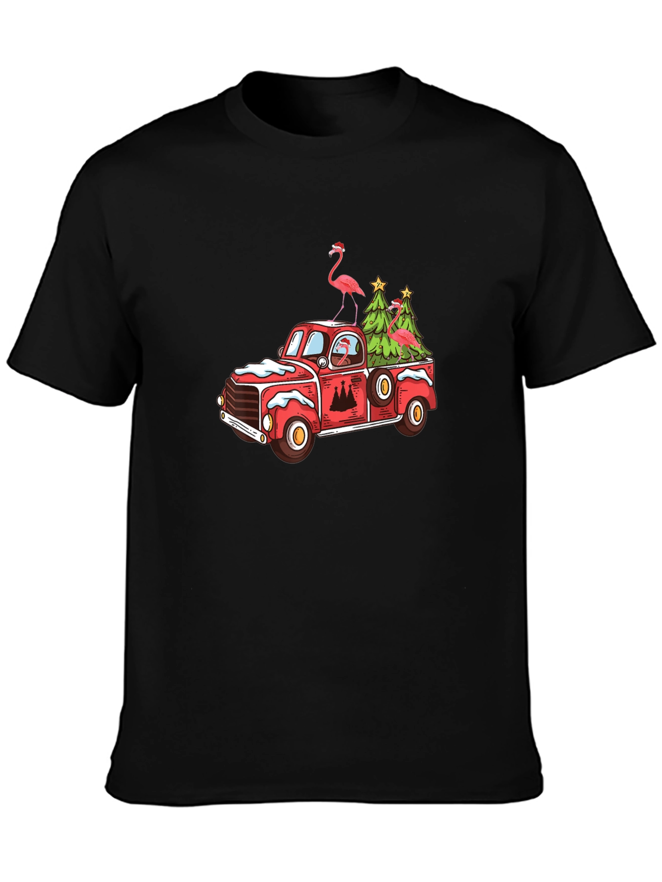 Festive Flamingo Christmas Truck Tee