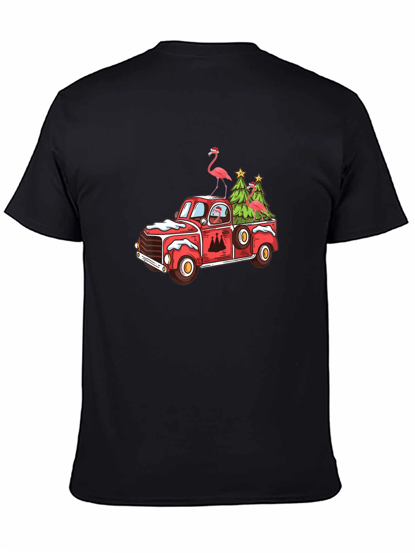Festive Flamingo Christmas Truck Tee