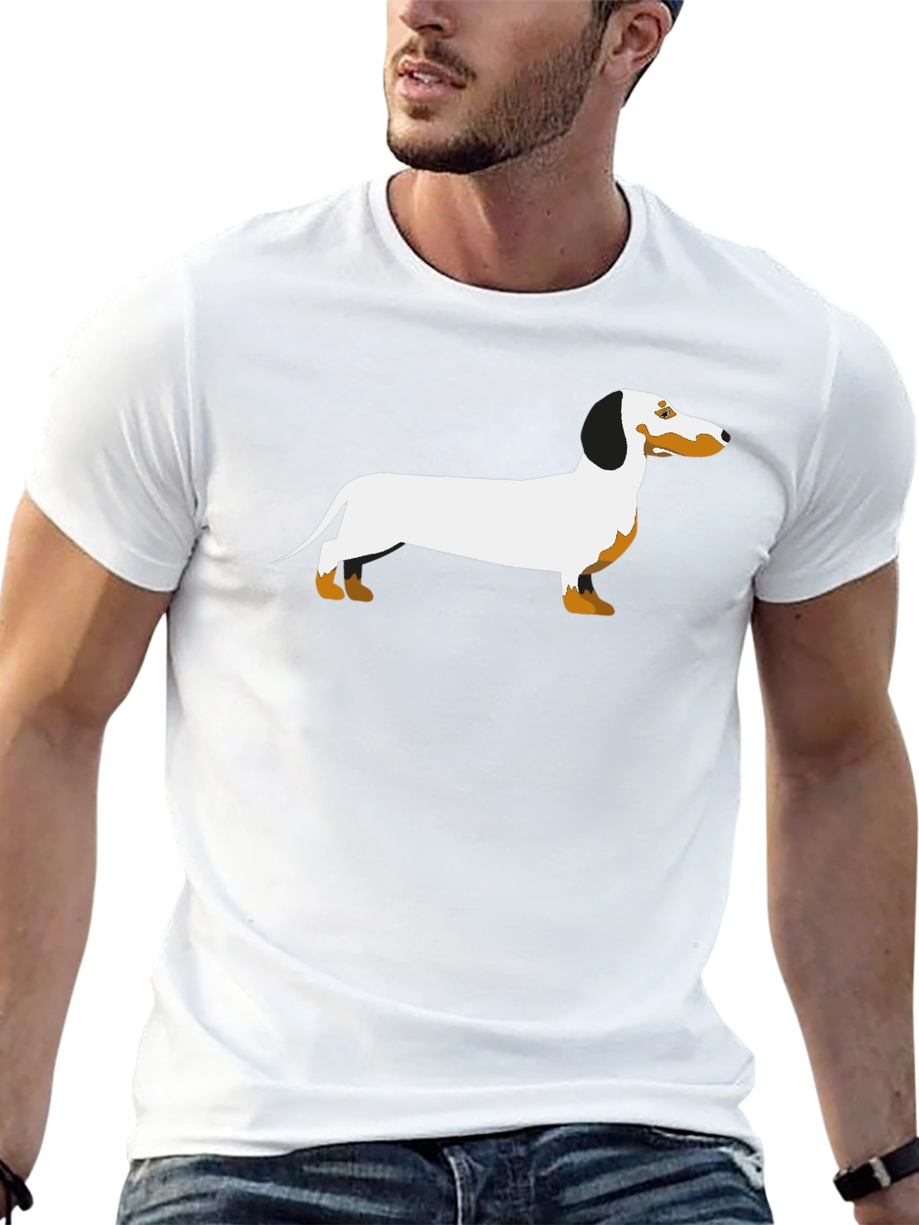 Dachshund Graphic T-Shirt - Black Cotton Blend