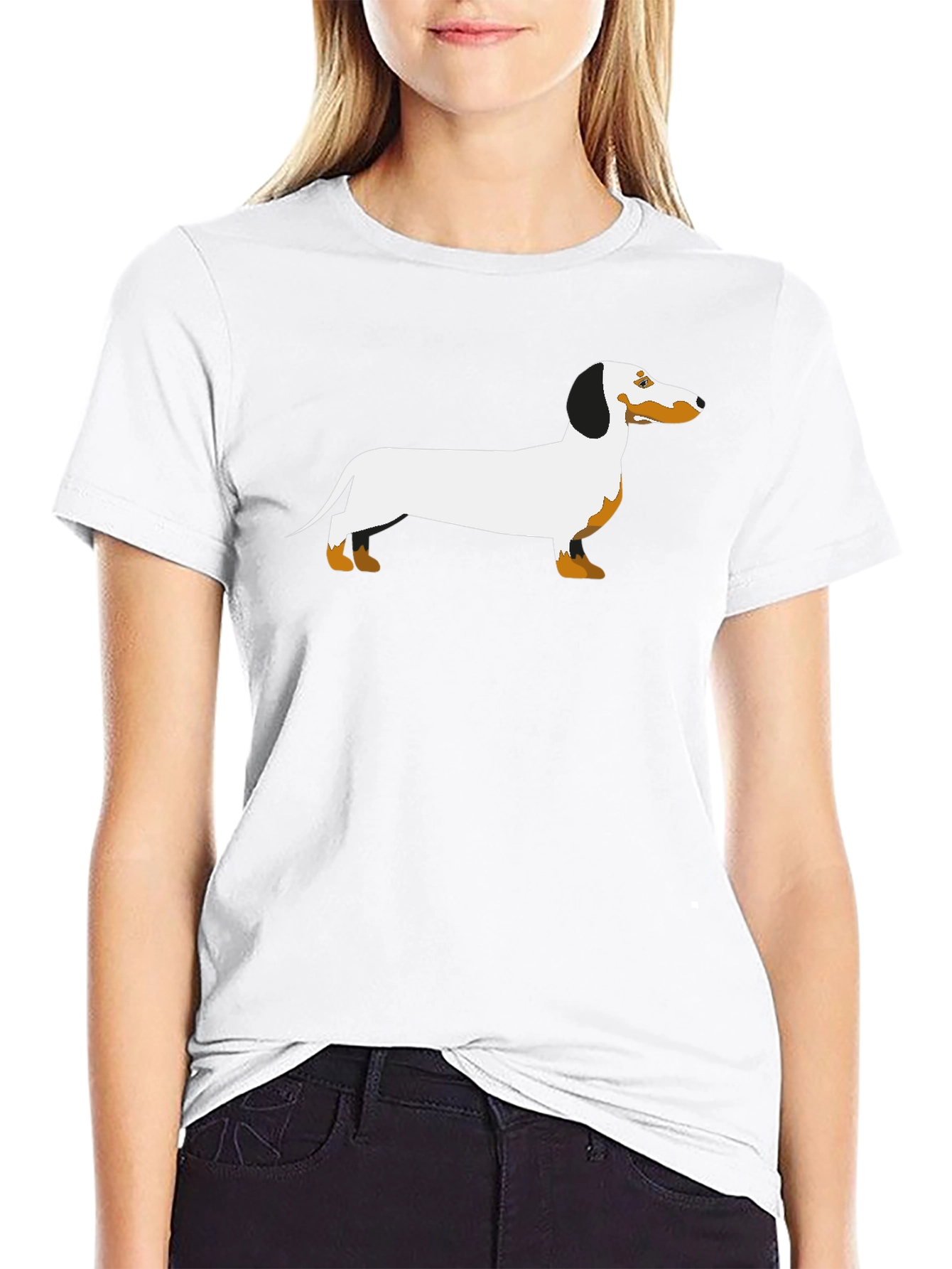 Dachshund Graphic T-Shirt - Black Cotton Blend