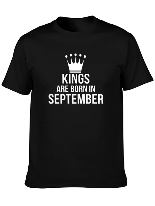 Kings Are Born in September Mens T-Shirt