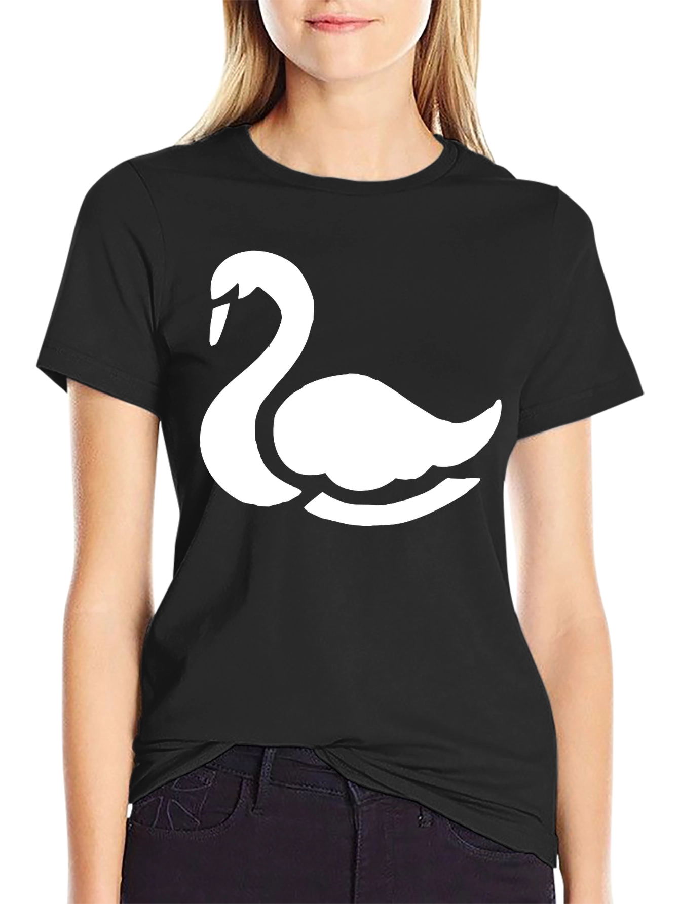 Swan Graphic Black T-Shirt - Stylish & Comfortable