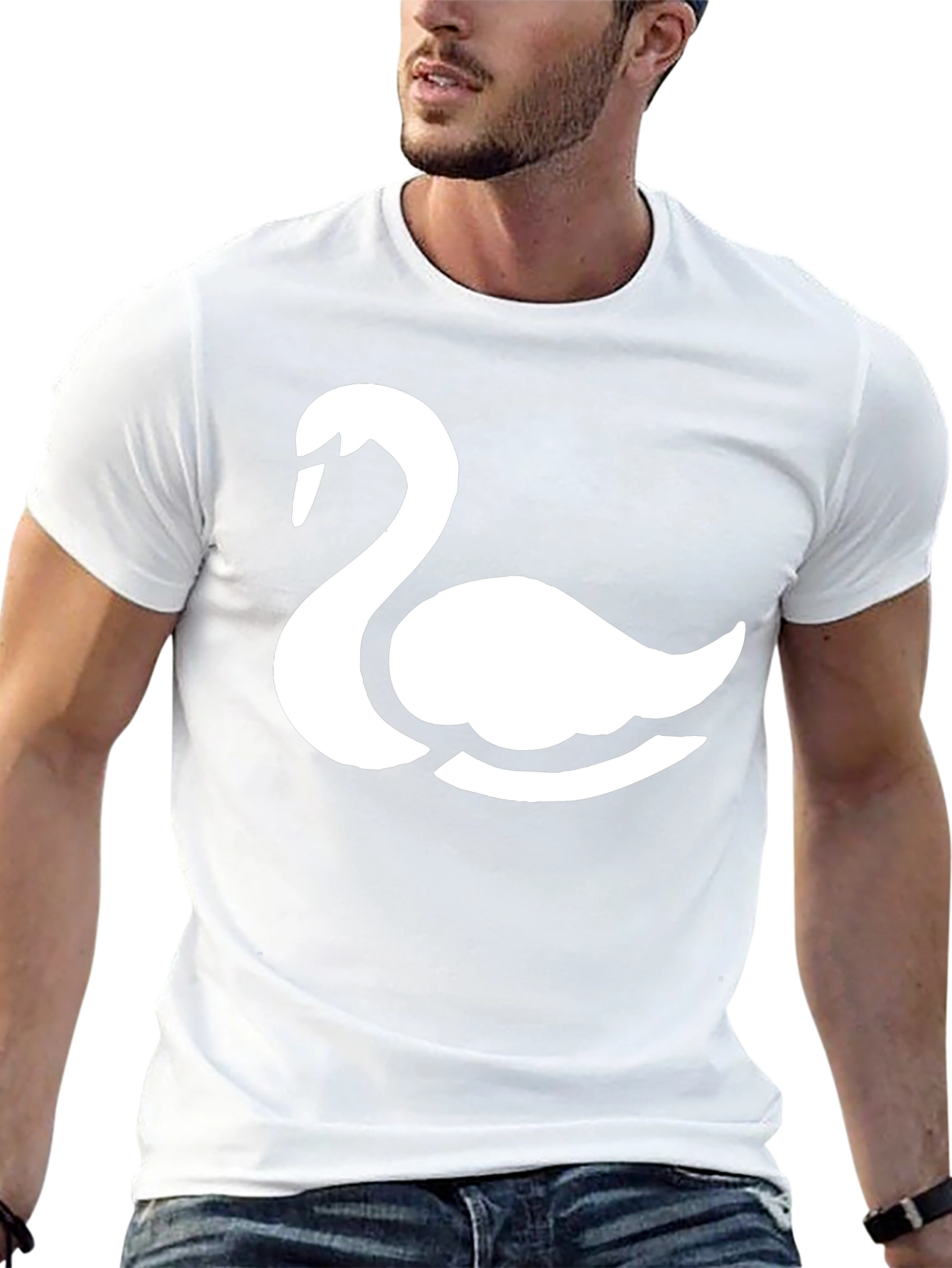 Swan Graphic Black T-Shirt - Stylish & Comfortable