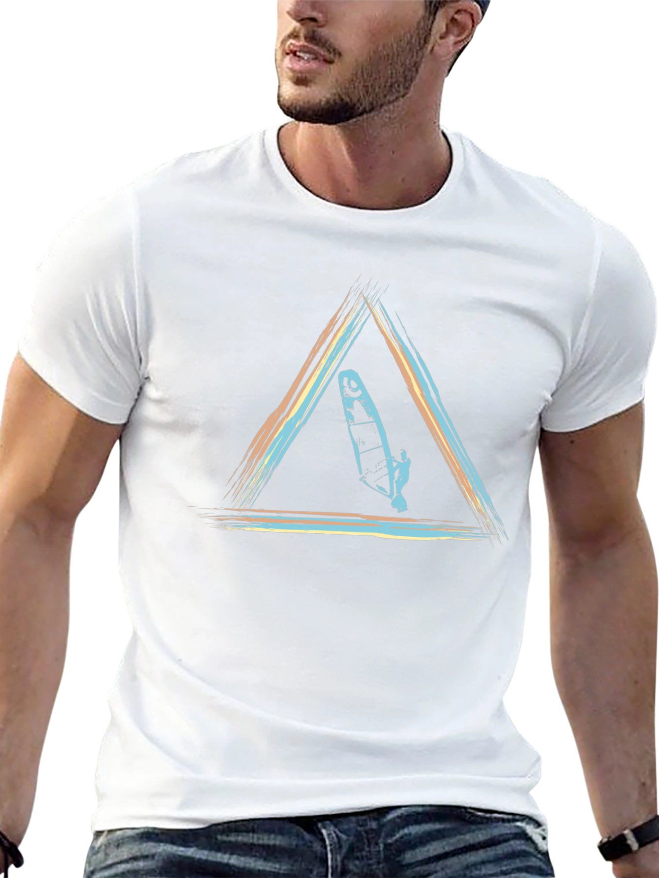 Windsurf Triangle Graphic T-Shirt - Black