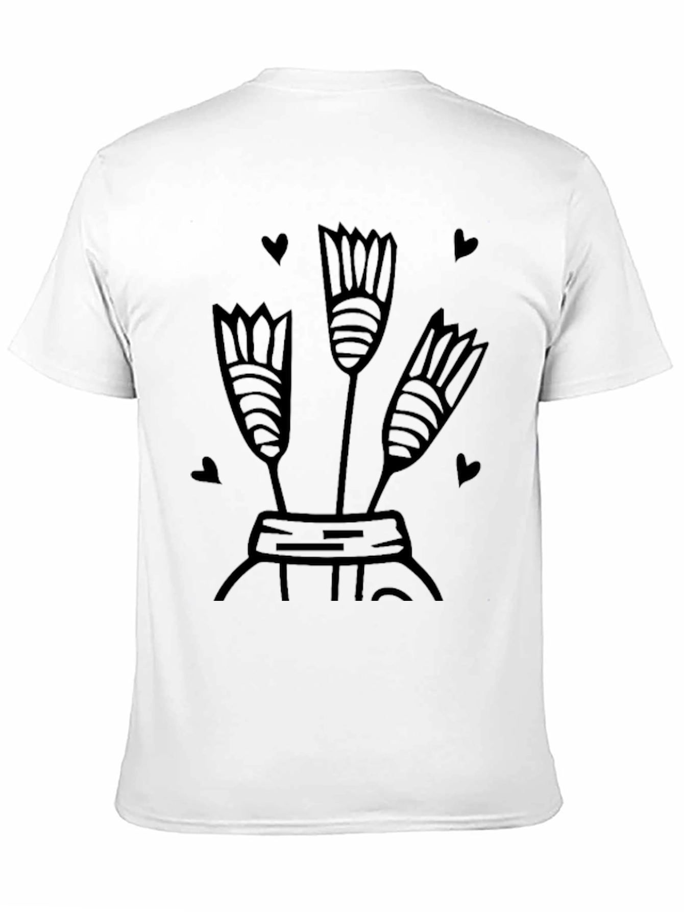 Floral Heart Graphic Tee - Stylish Black T-Shirt