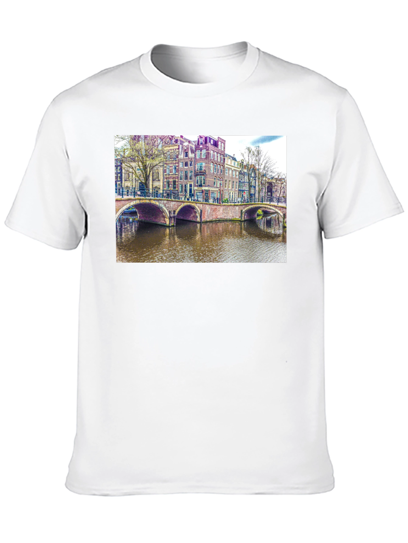 Amsterdam Canal T-Shirt - Unique Cityscape Design
