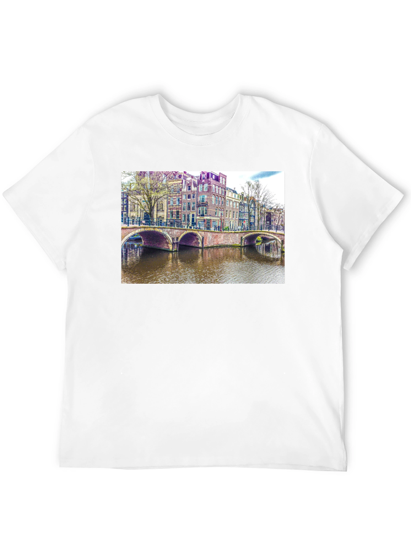Amsterdam Canal T-Shirt - Unique Cityscape Design
