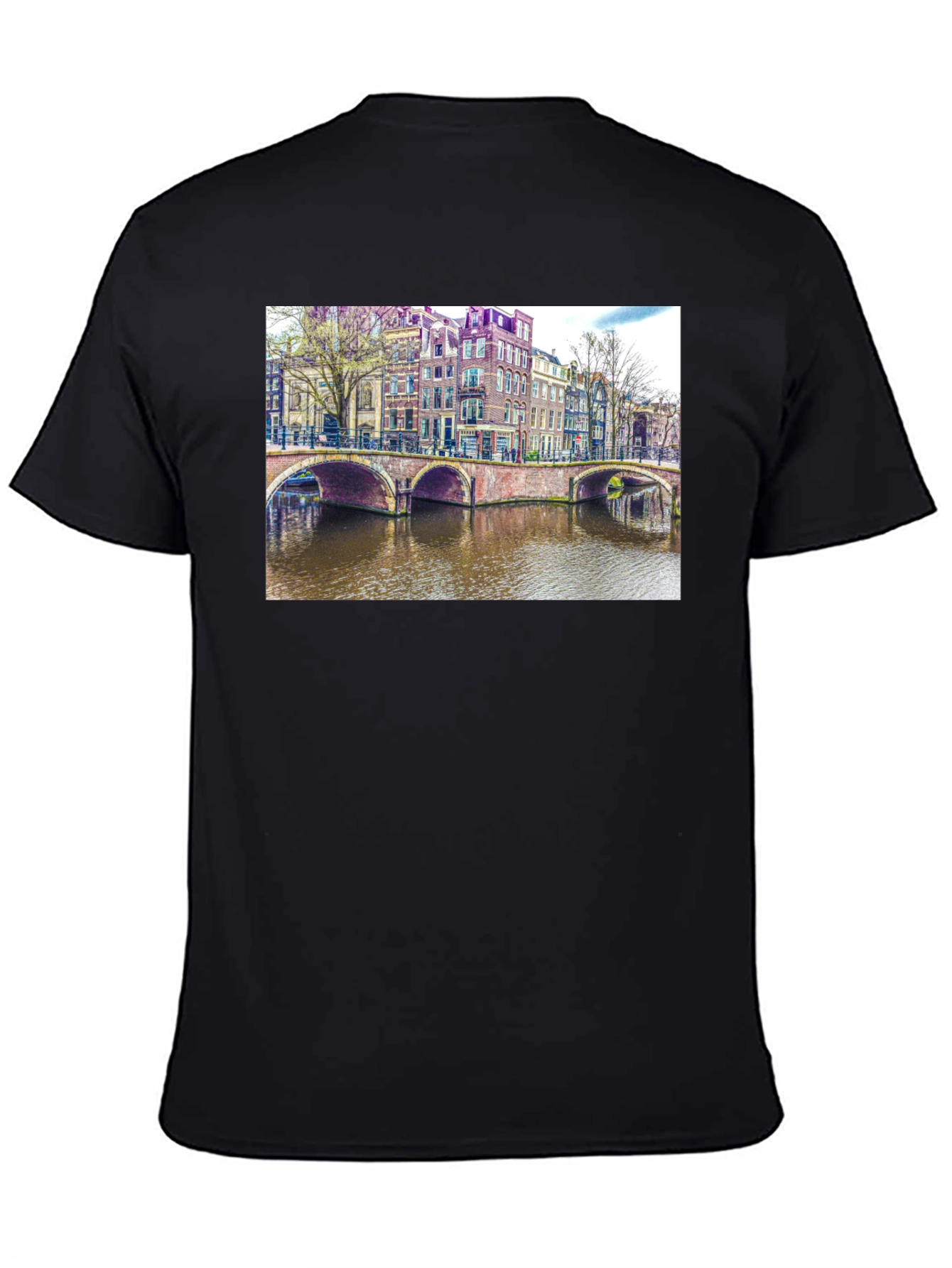 Amsterdam Canal T-Shirt - Unique Cityscape Design