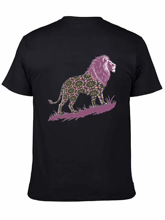 Lion Graphic Print Mens T-Shirt - Bold Style
