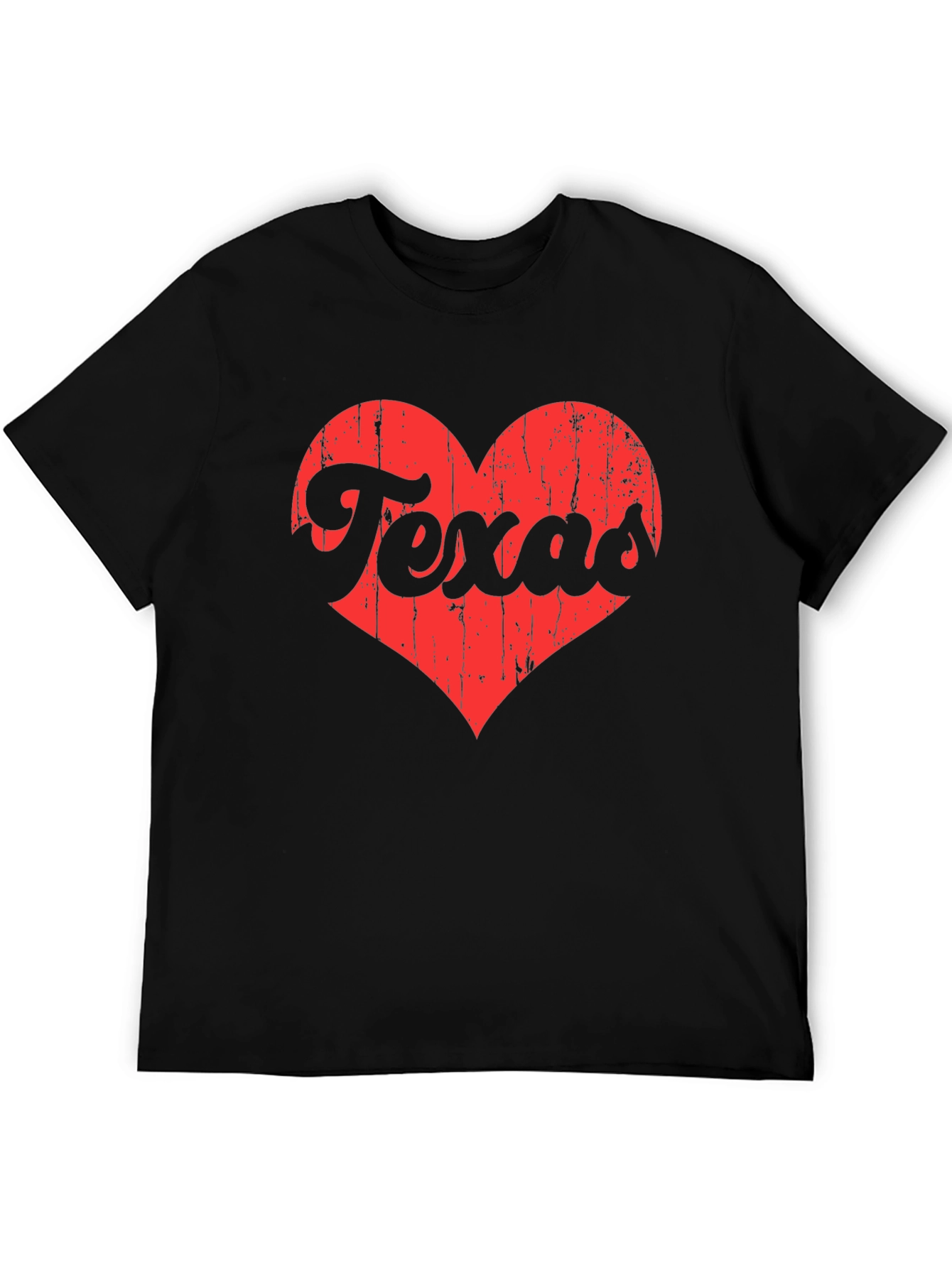 Texas Love Heart Graphic Tee - Black