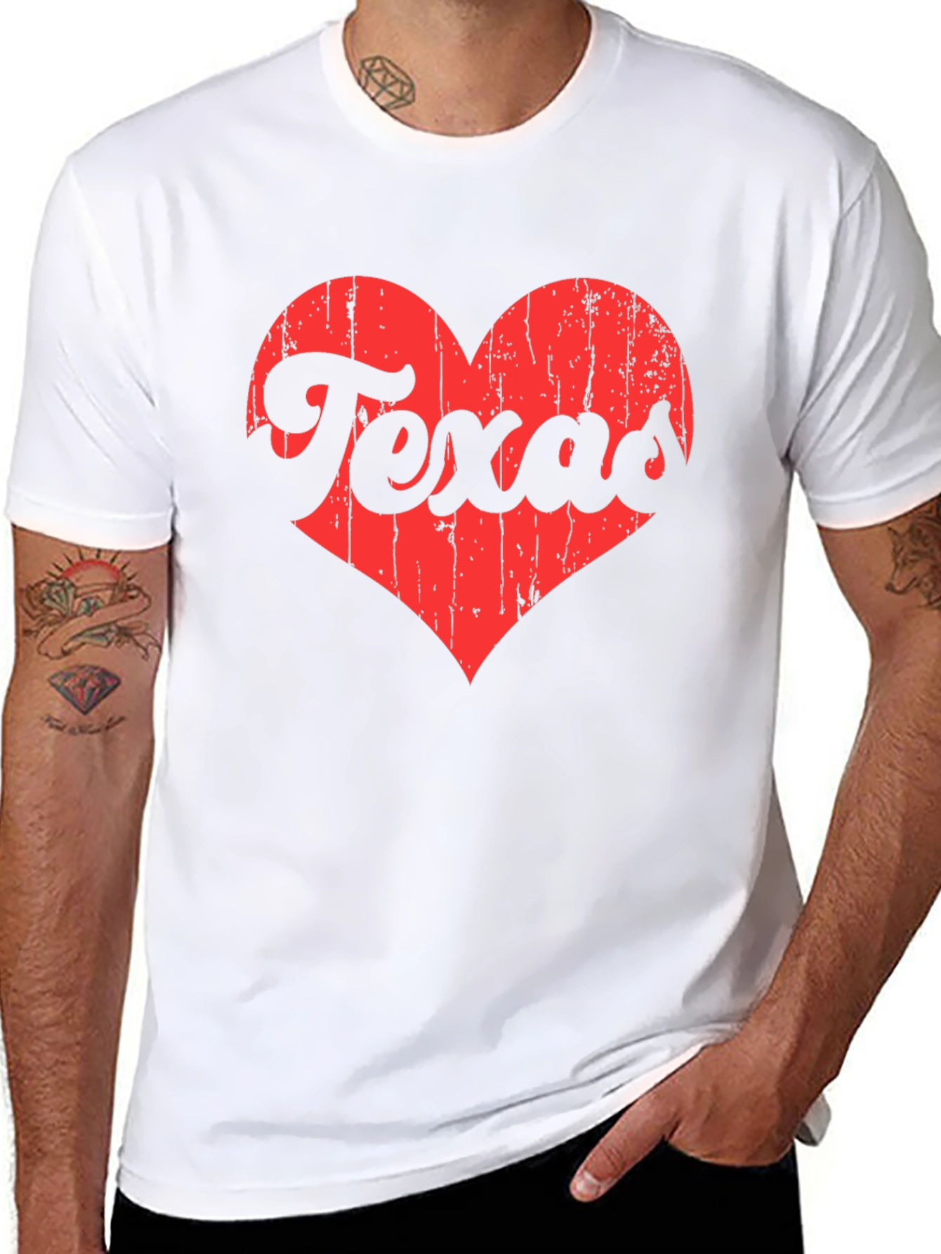 Texas Love Heart Graphic Tee - Black