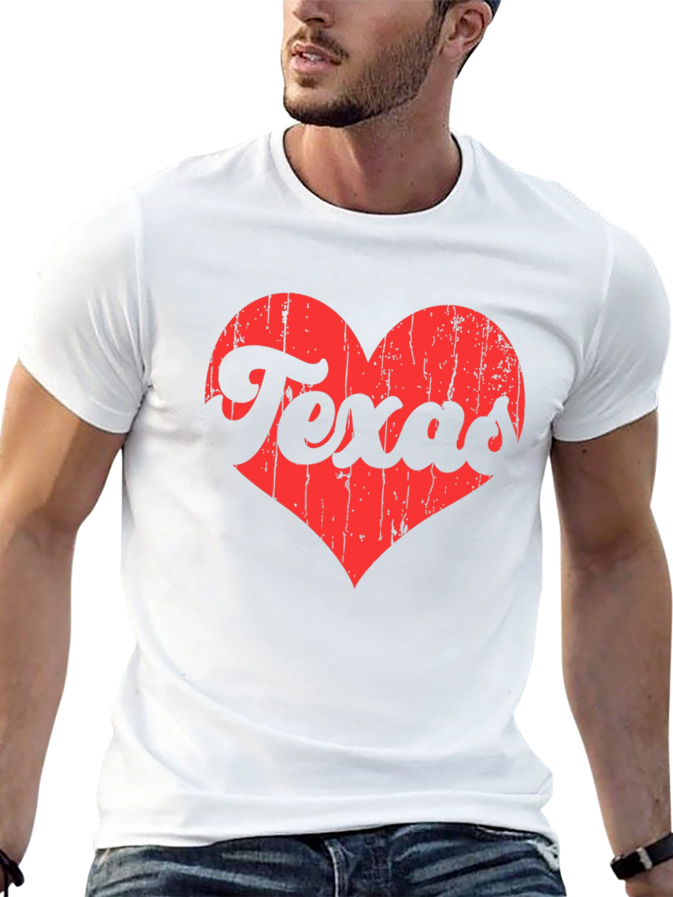 Texas Love Heart Graphic Tee - Black