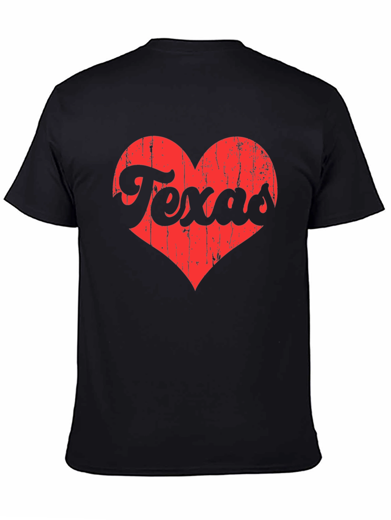 Texas Love Heart Graphic Tee - Black