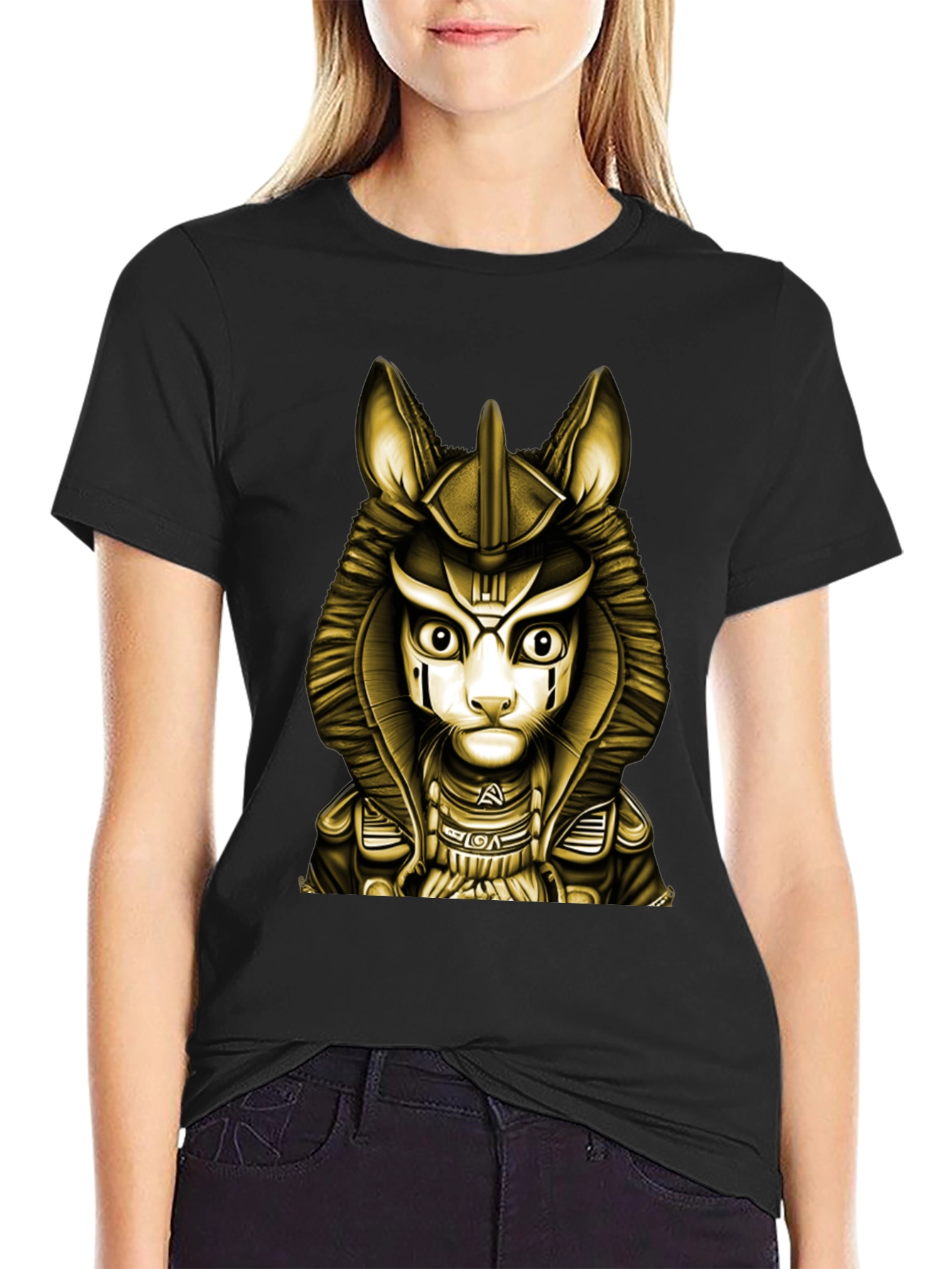 Egyptian Cat God T-Shirt - Anubis Style
