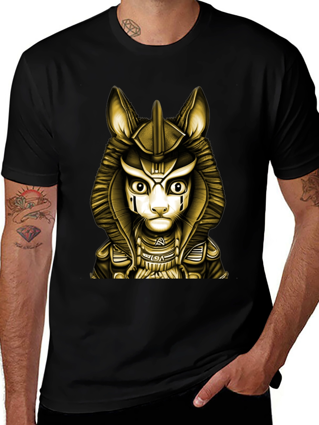 Egyptian Cat God T-Shirt - Anubis Style
