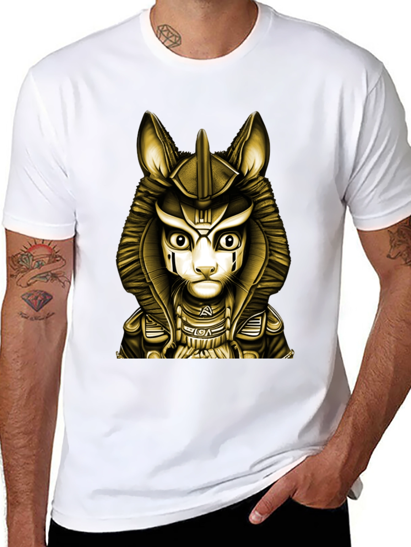 Egyptian Cat God T-Shirt - Anubis Style