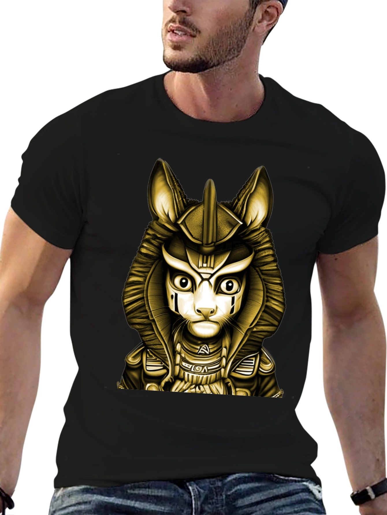 Egyptian Cat God T-Shirt - Anubis Style