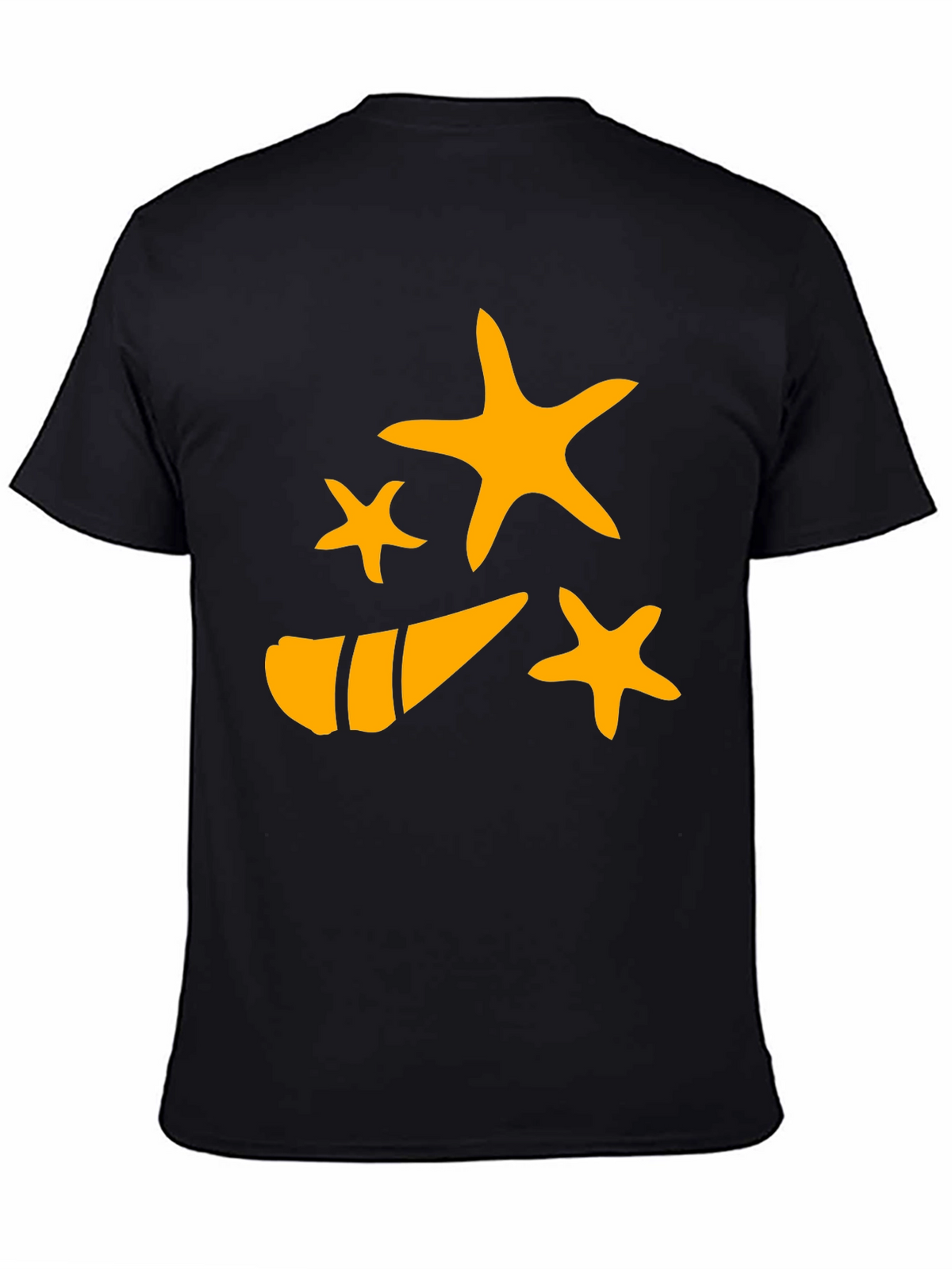Starfish and Shell Graphic Tee - Black