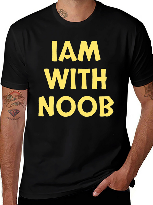 I AM WITH NOOB Graphic T-Shirt - Funny Gaming Tee