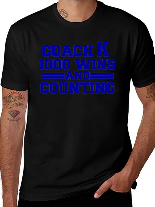 Coach K 1000 Wins T-Shirt - Black