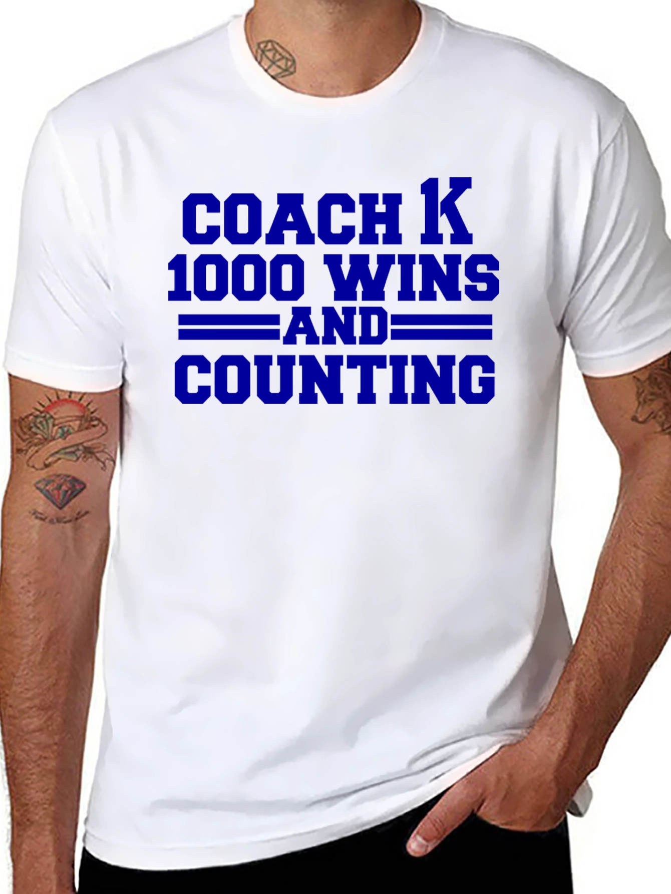Coach K 1000 Wins T-Shirt - Black