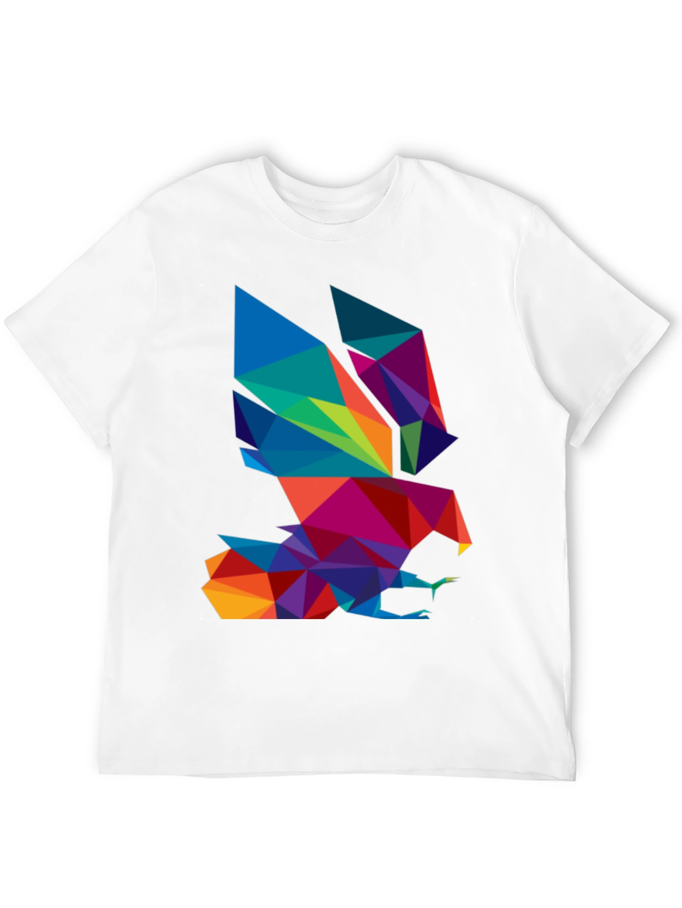 Geometric Eagle Graphic Black T-Shirt