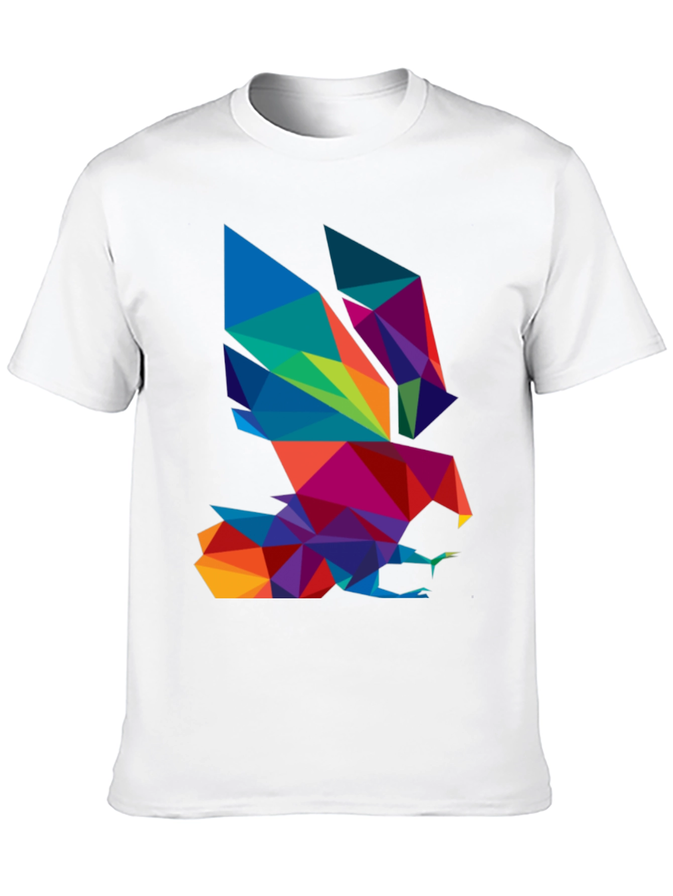 Geometric Eagle Graphic Black T-Shirt