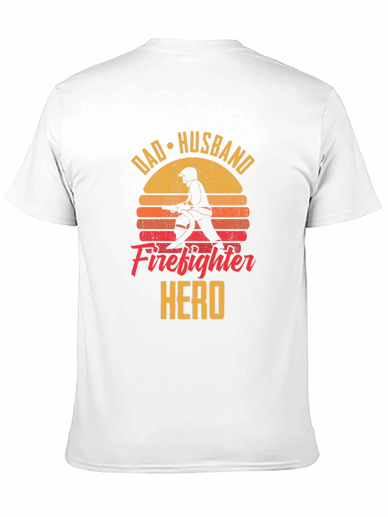 Dad Husband Firefighter Hero Black T-Shirt