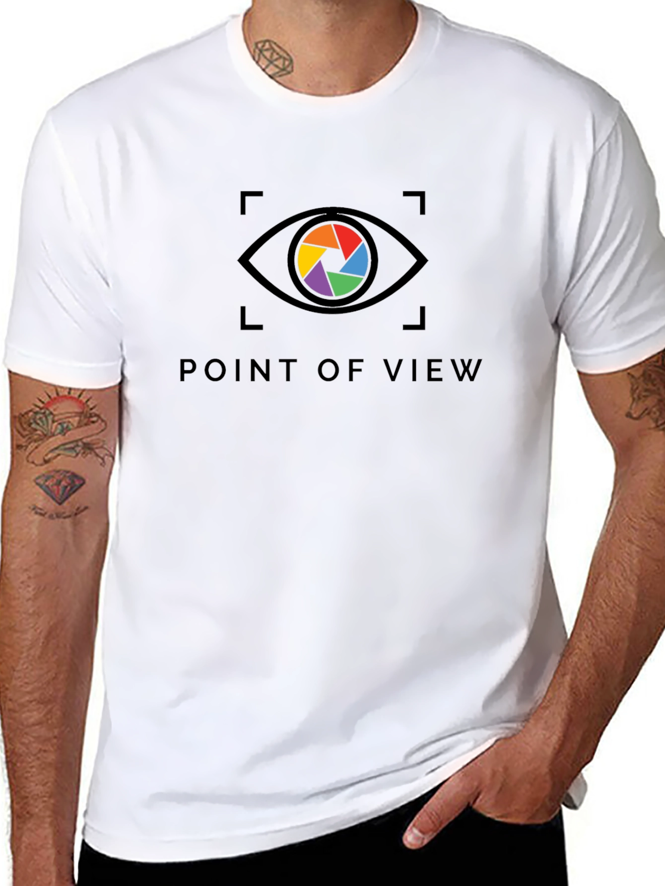 Point of View Rainbow Eye Black T-Shirt