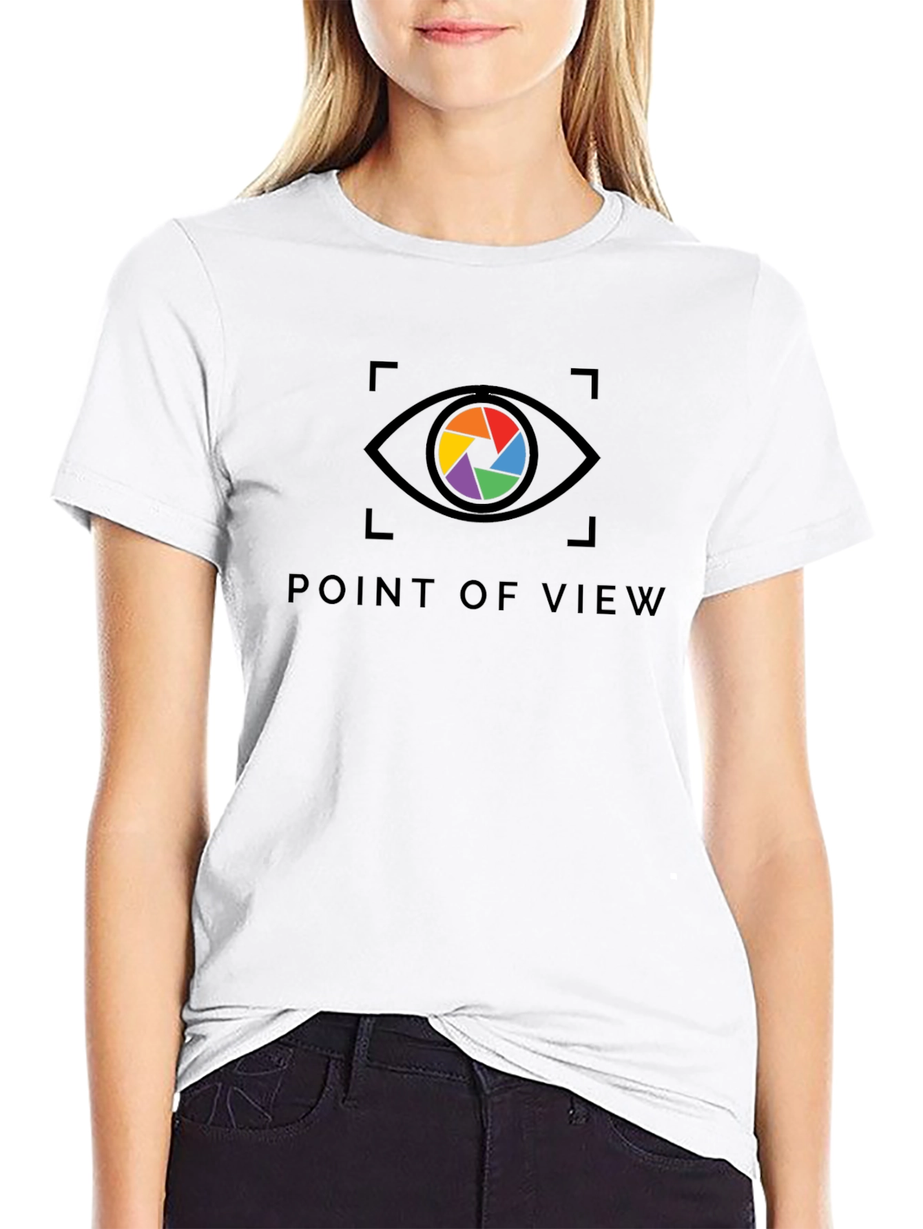 Point of View Rainbow Eye Black T-Shirt