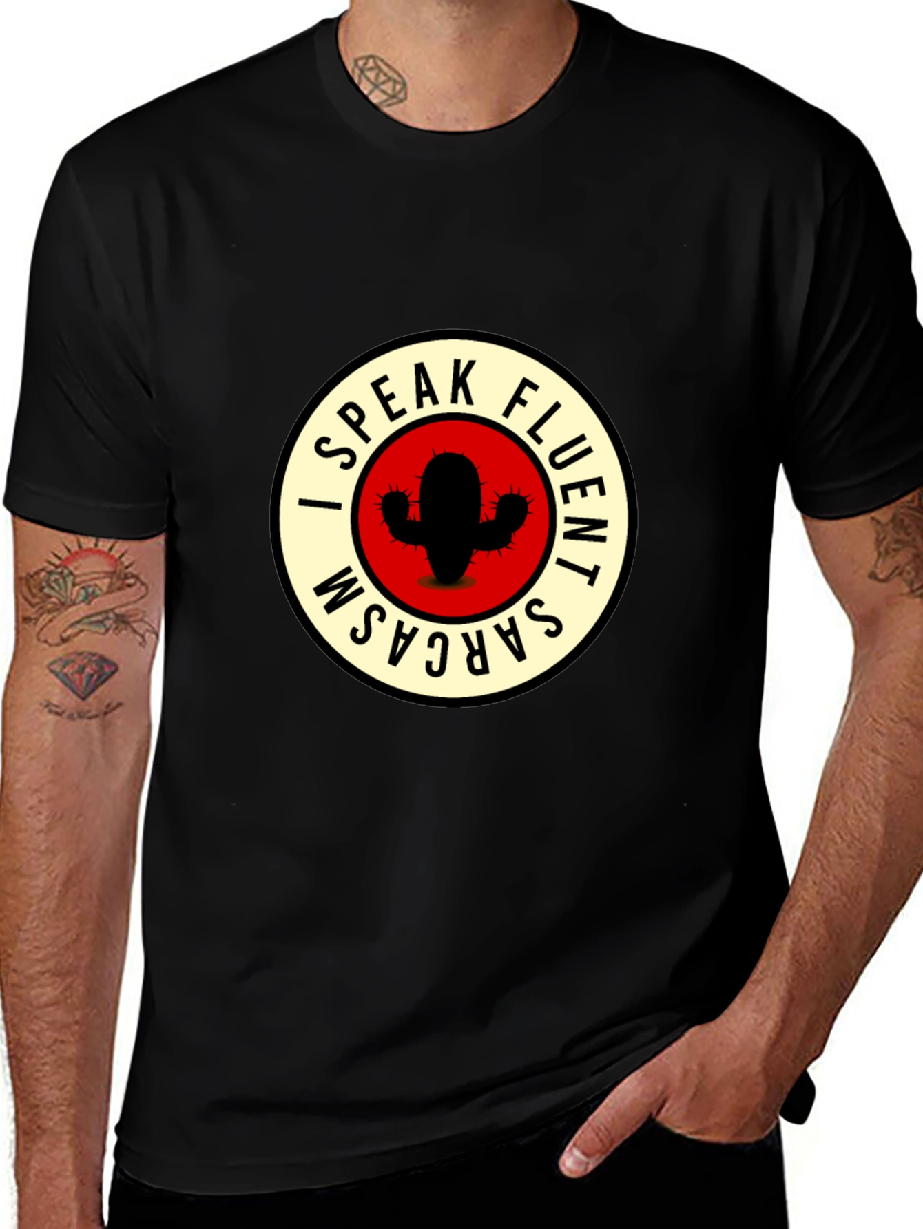 I Speak Fluent Sarcasm Cactus Graphic Tee