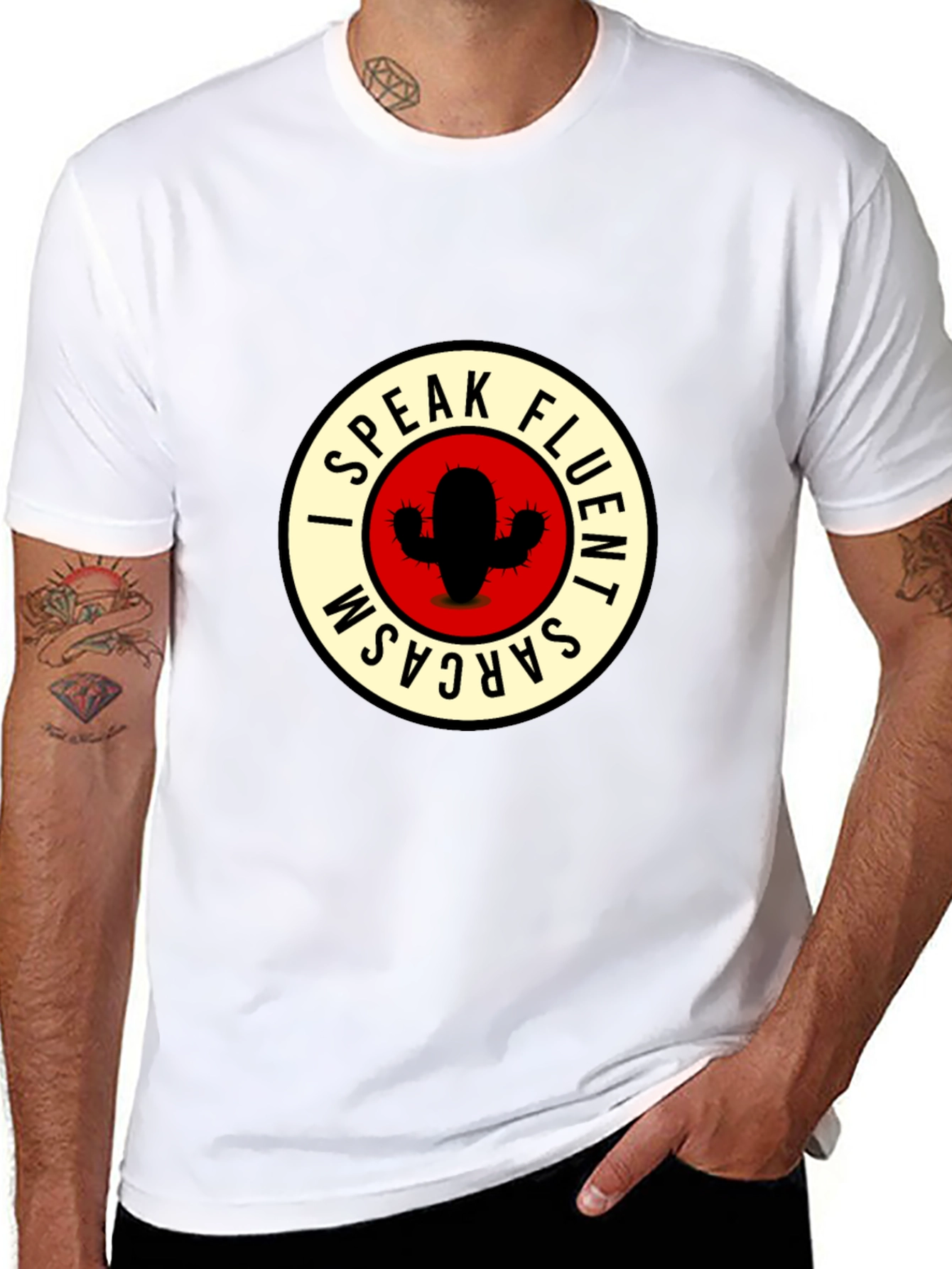 I Speak Fluent Sarcasm Cactus Graphic Tee