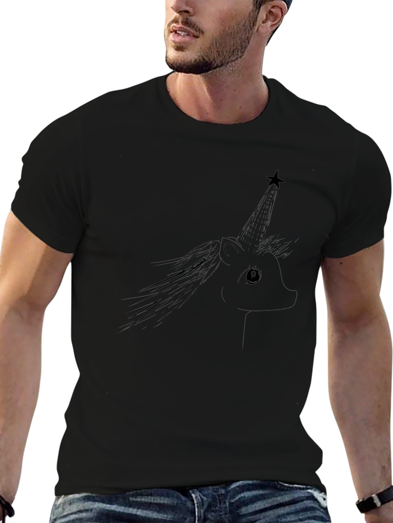 Unicorn Graphic Black Tee