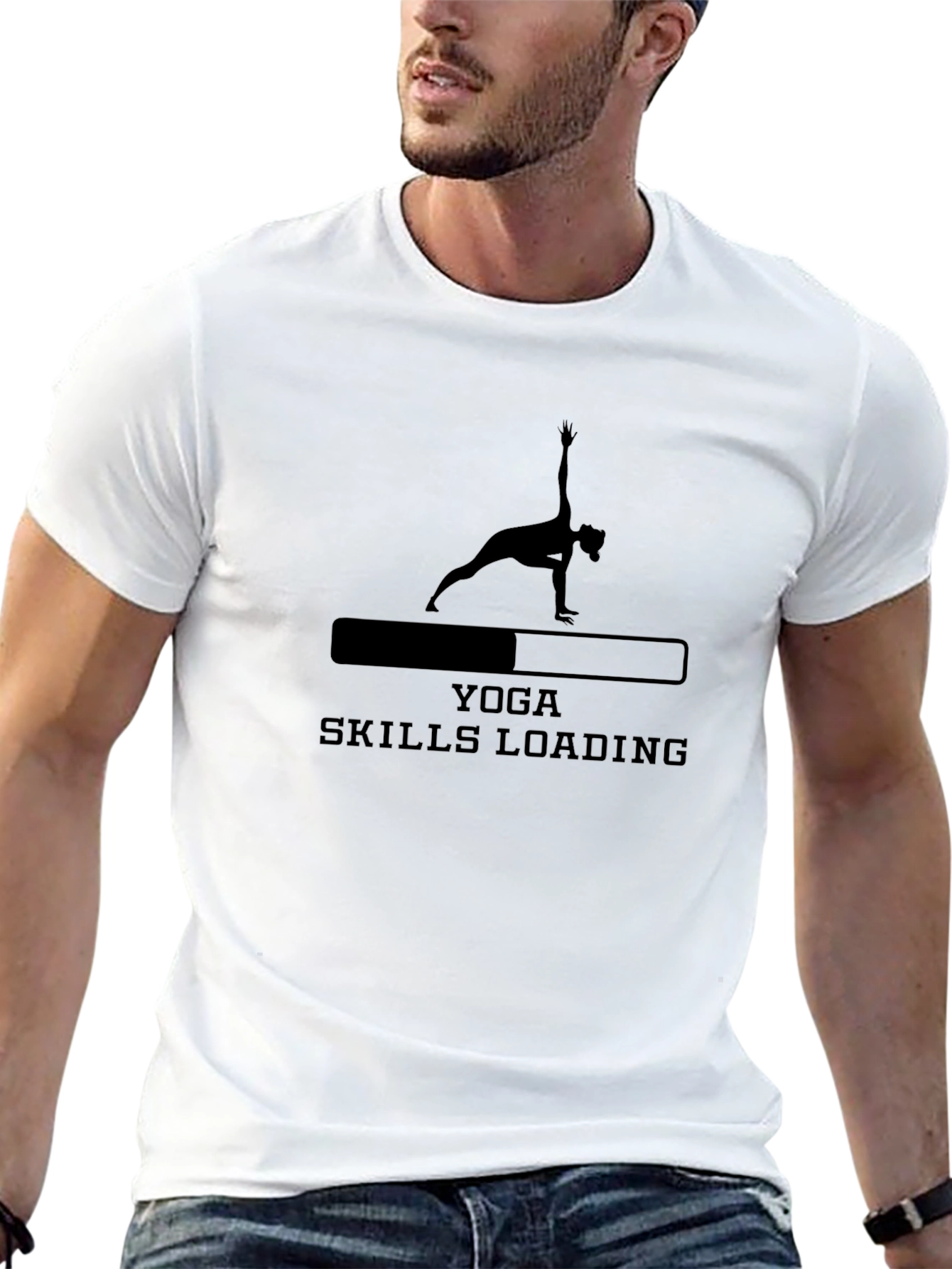 Yoga Skills Loading T-Shirt - Black Cotton Blend