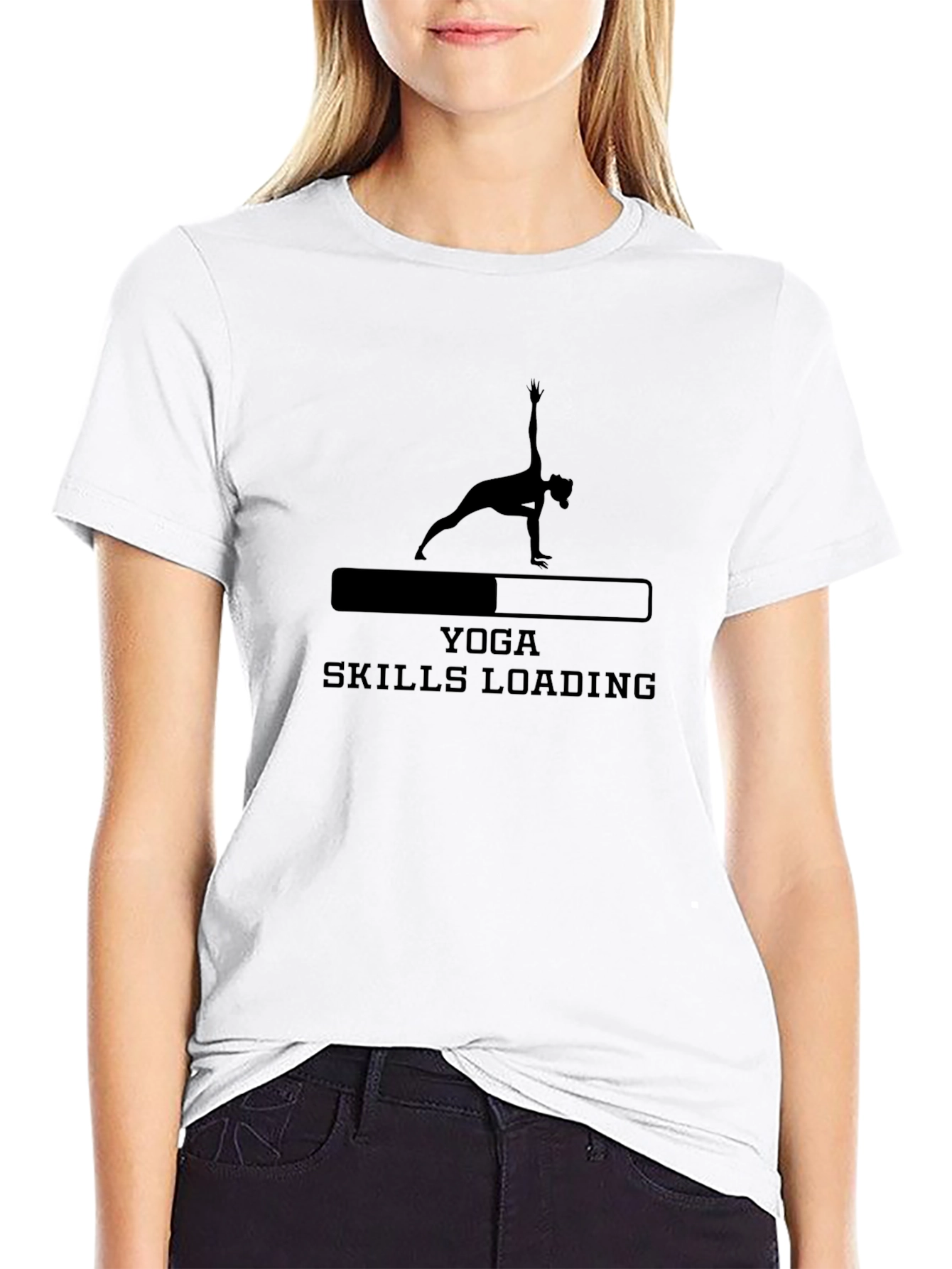 Yoga Skills Loading T-Shirt - Black Cotton Blend