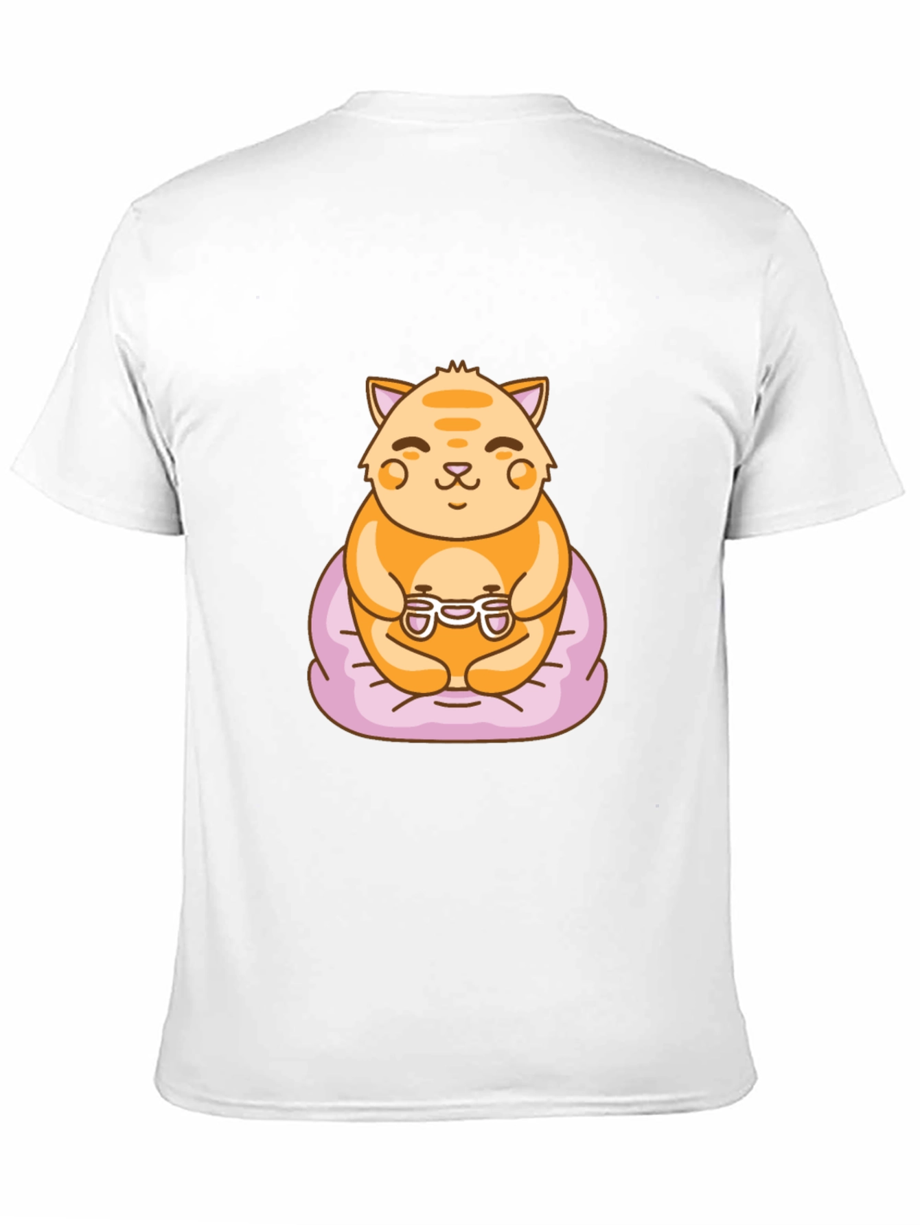 Gamer Cat Graphic Tee - Cute Cartoon T-Shirt